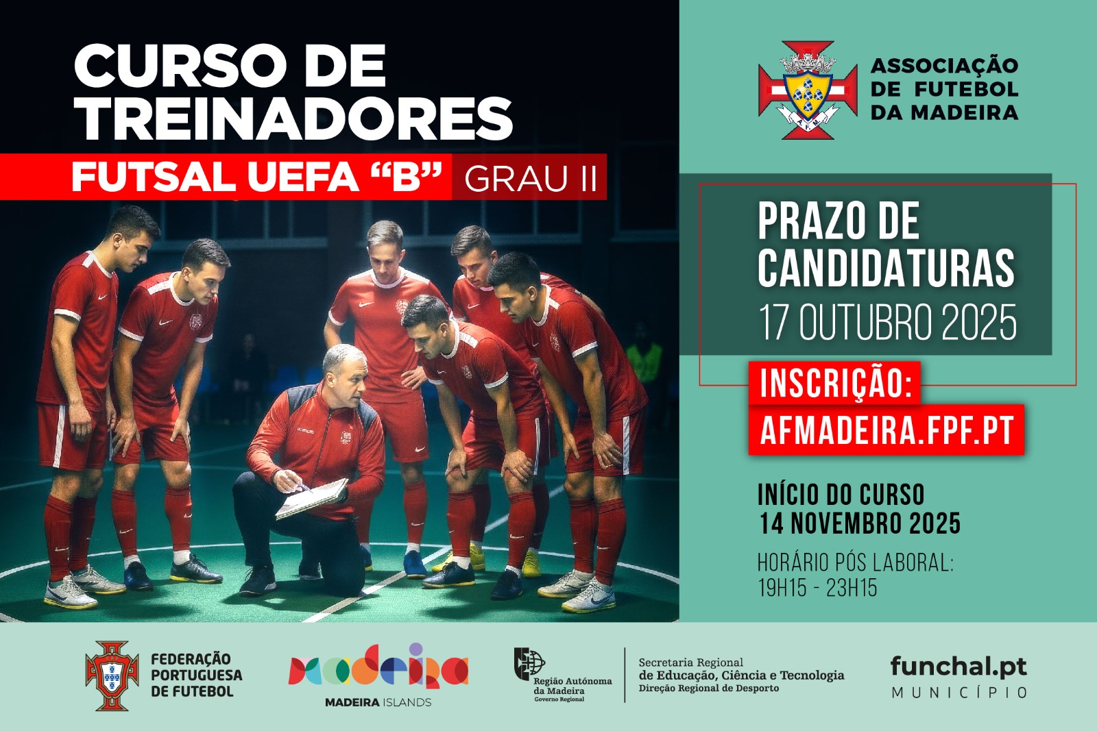 Cursos de Treinadores Futsal UEFA "B": candidaturas abertas
